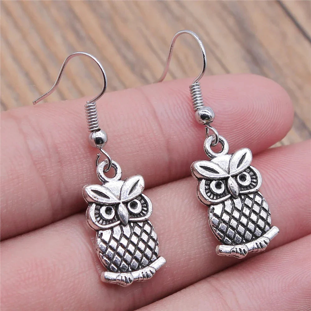 Pendientes Colgantes de Búho Vintage Bohemio