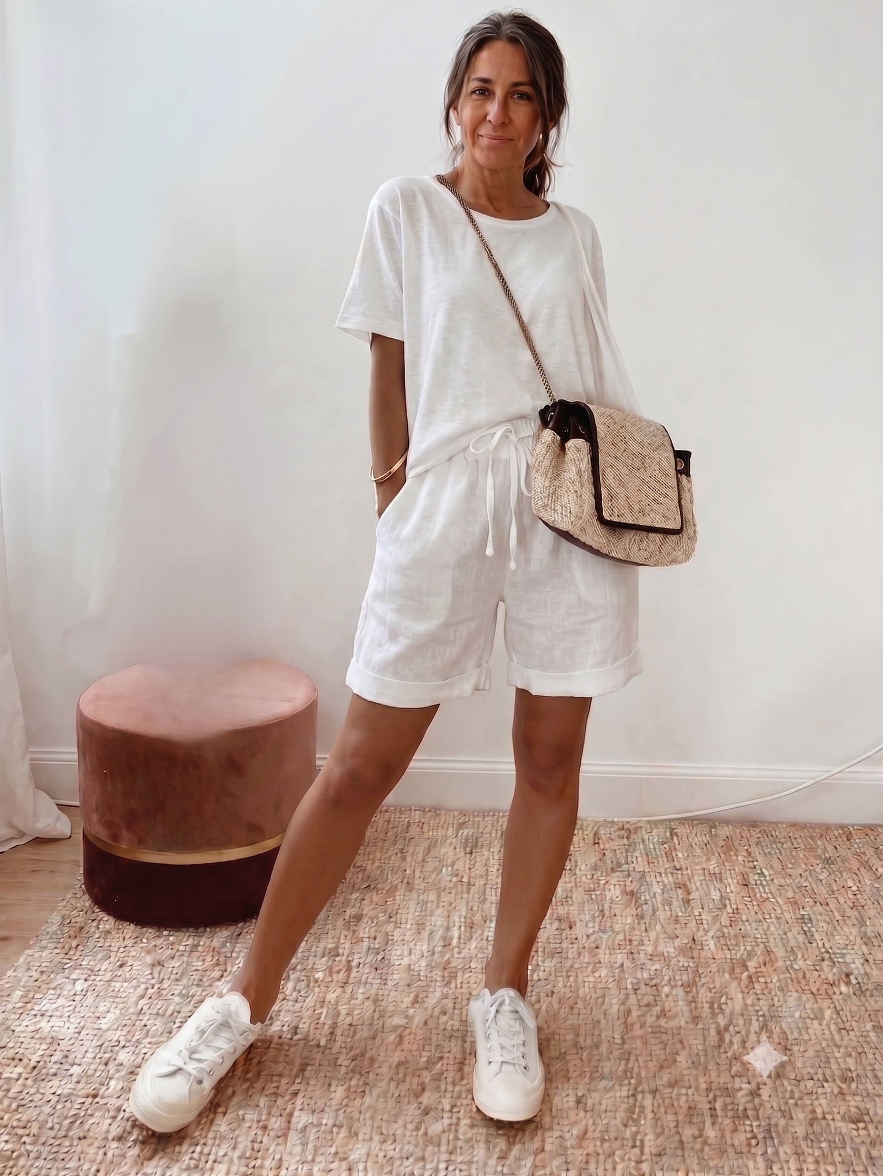 Keely - Pantalones cortos cómodos de lino