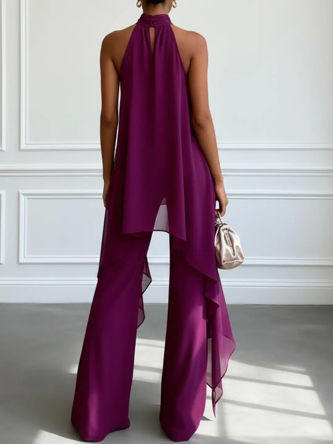 Viola | Conjunto Elegante Halter con Pantalones