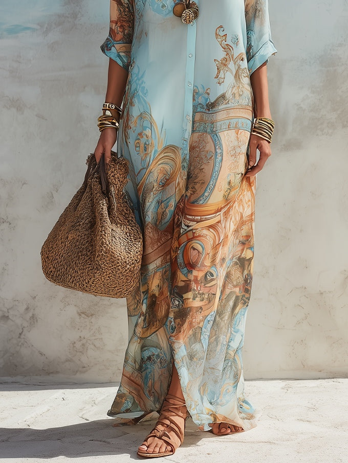 Lorna | Vestido camisero mediterráneo