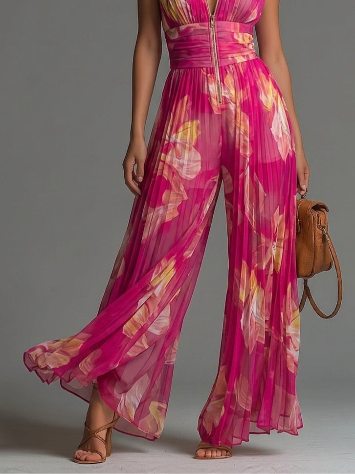 Sofia | Mono plisado de gasa floral