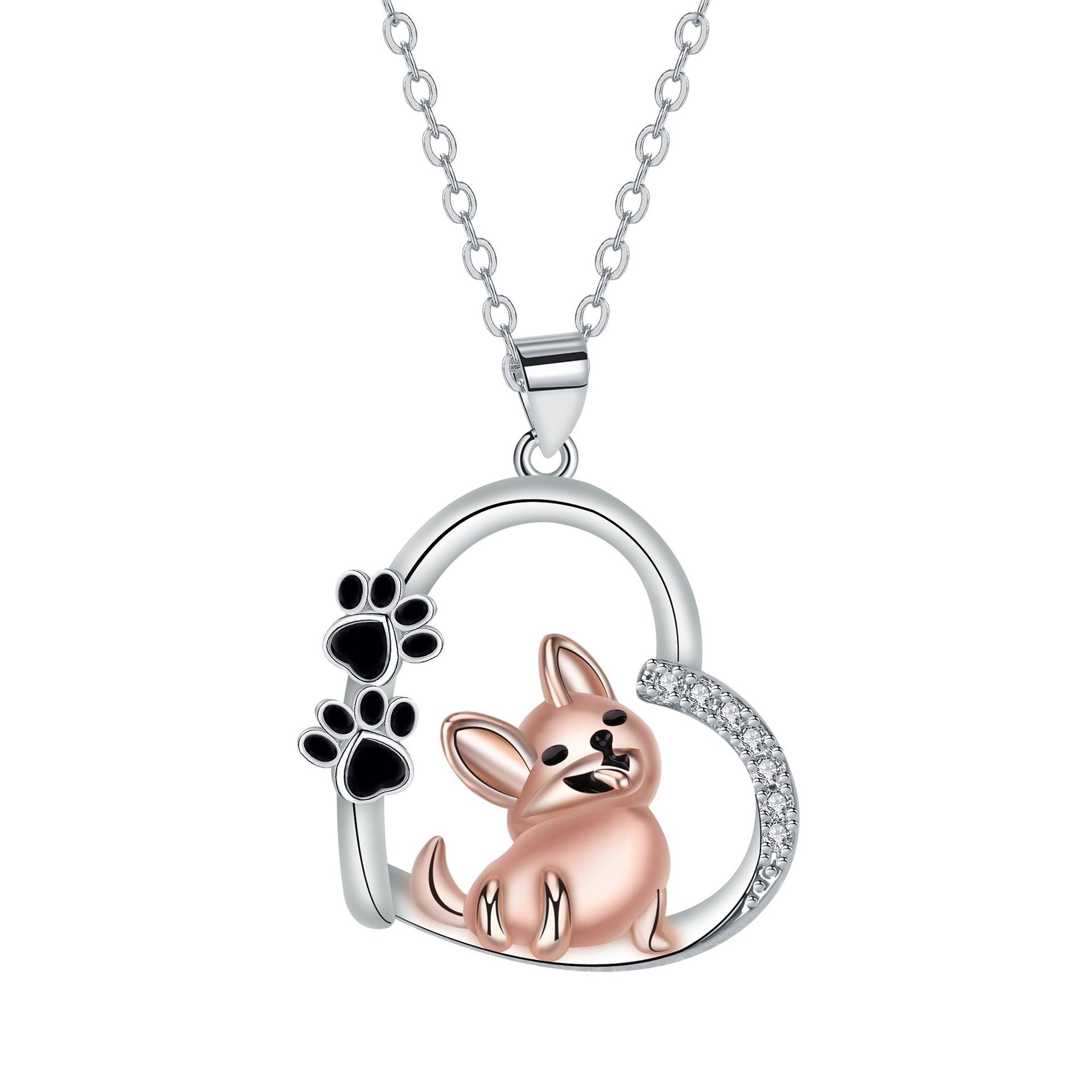 Collar con Colgante de Perro en Forma de Corazón