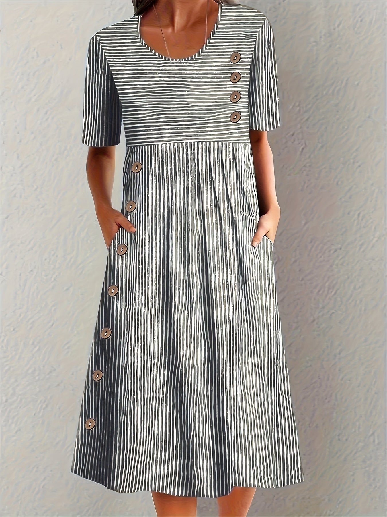 Marisol | Vestido midi fluido a rayas