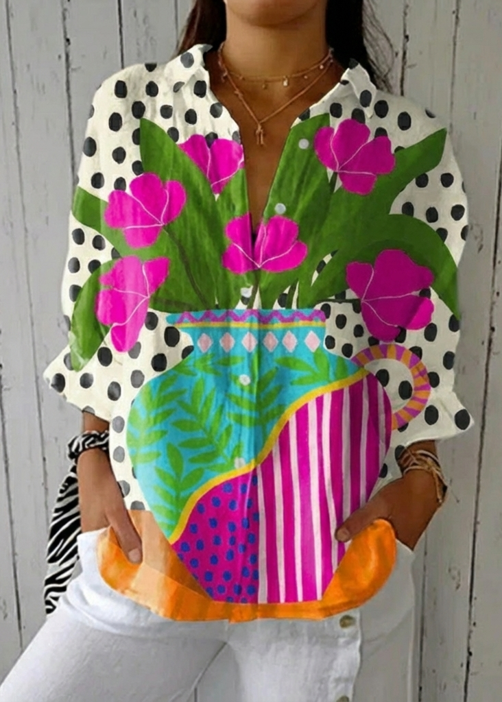 Lorne | Blusa con florero floreciente