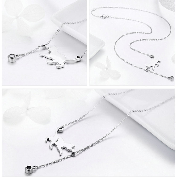 Collar con Colgante de Cadena de Gato Lindos