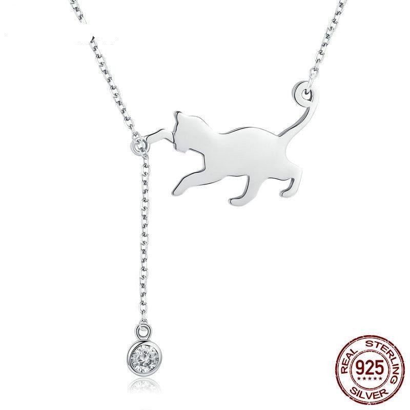 Collar con Colgante de Cadena de Gato Lindos