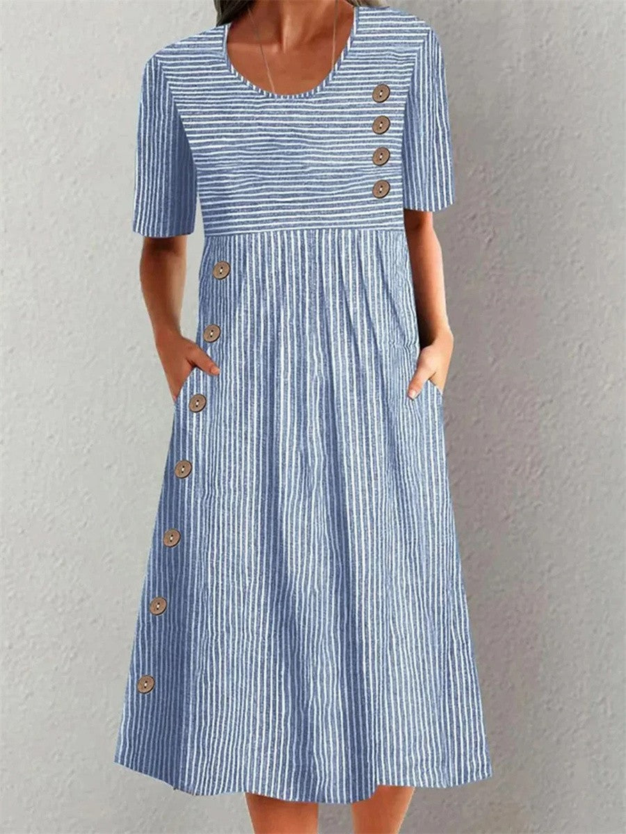 Marisol | Vestido midi fluido a rayas