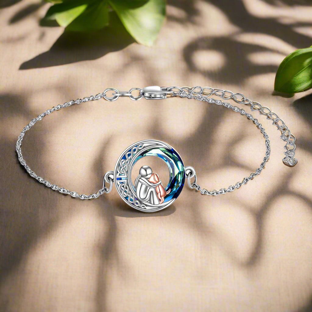 Pulsera Ajustable de Encanto de Perro de Plata Esterlina