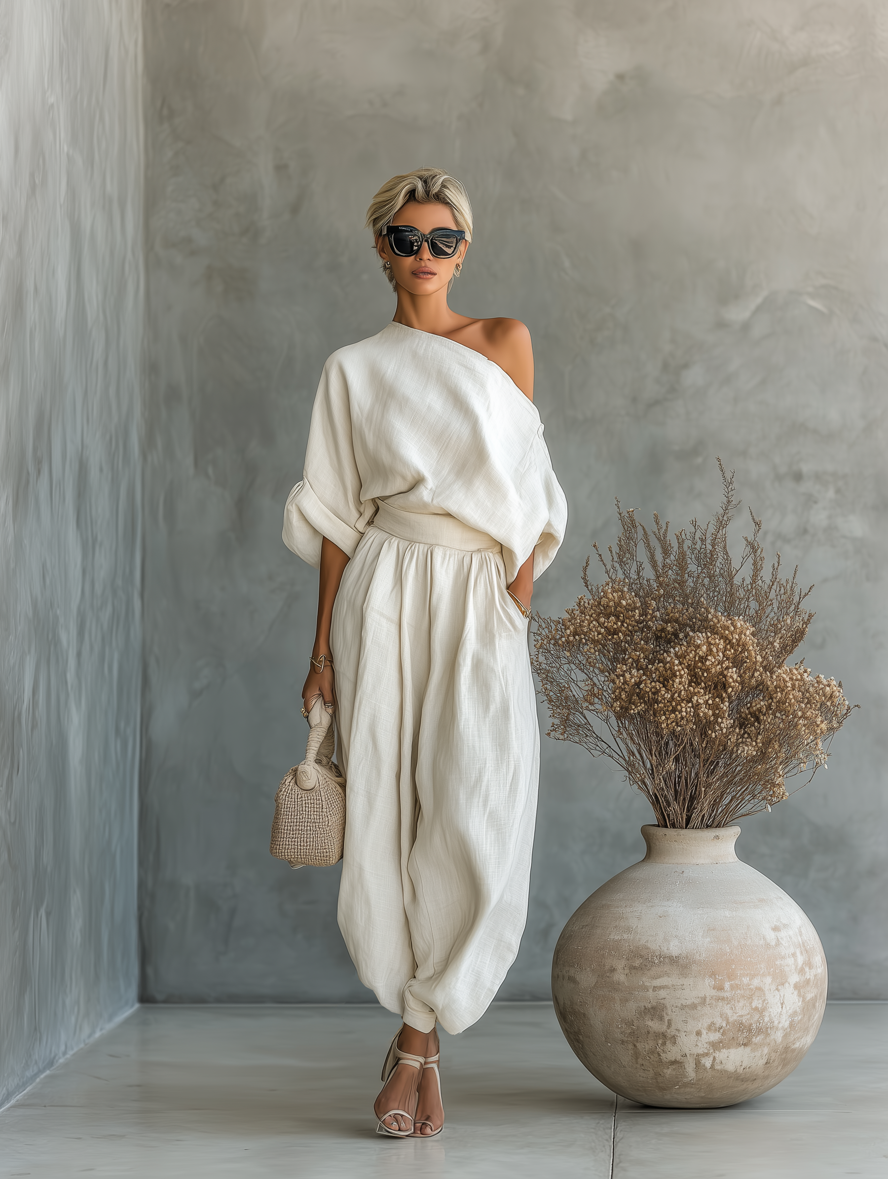 Lisa | Conjunto de Top Suave Off-Shoulder y Pantalones Ajustados