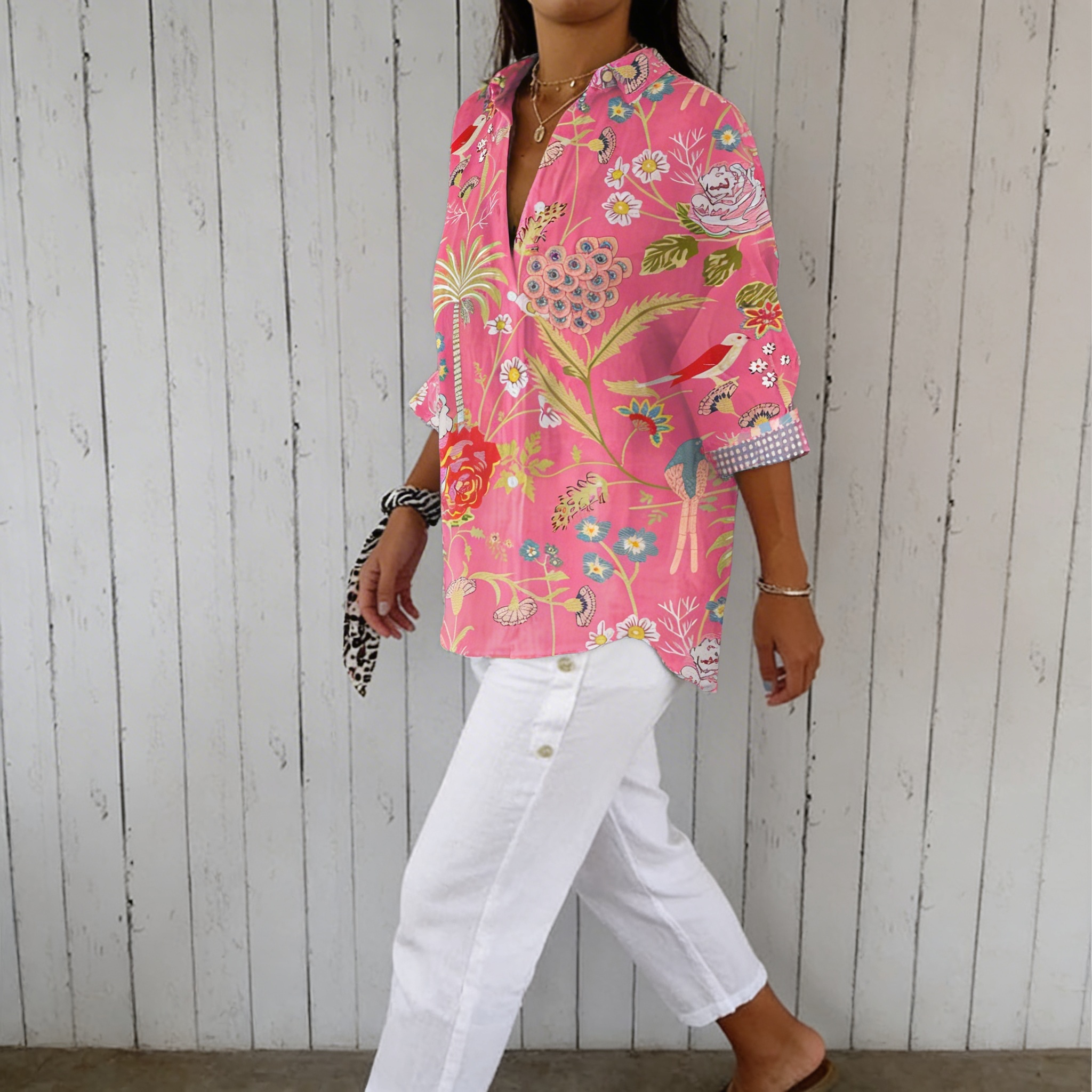 Floriana | Blusa de flores tropicales
