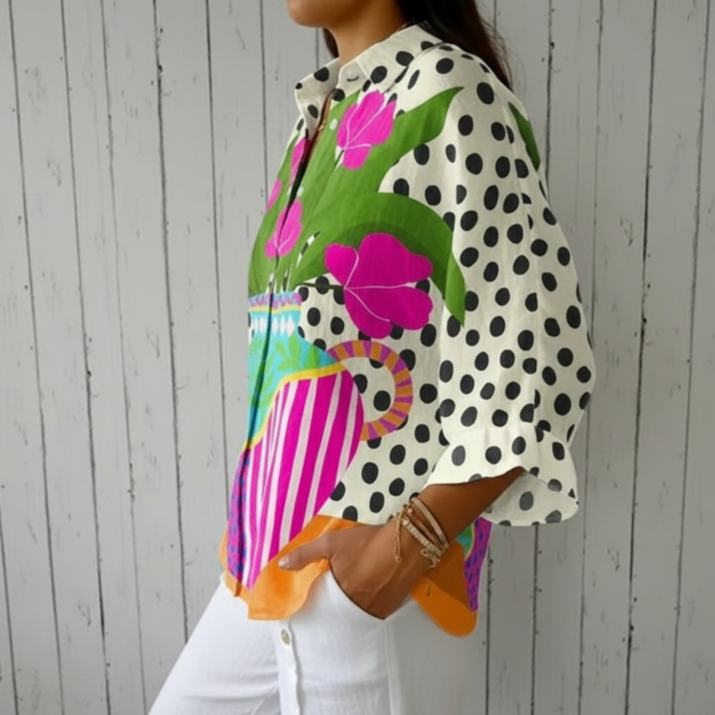 Lorne | Blusa con florero floreciente