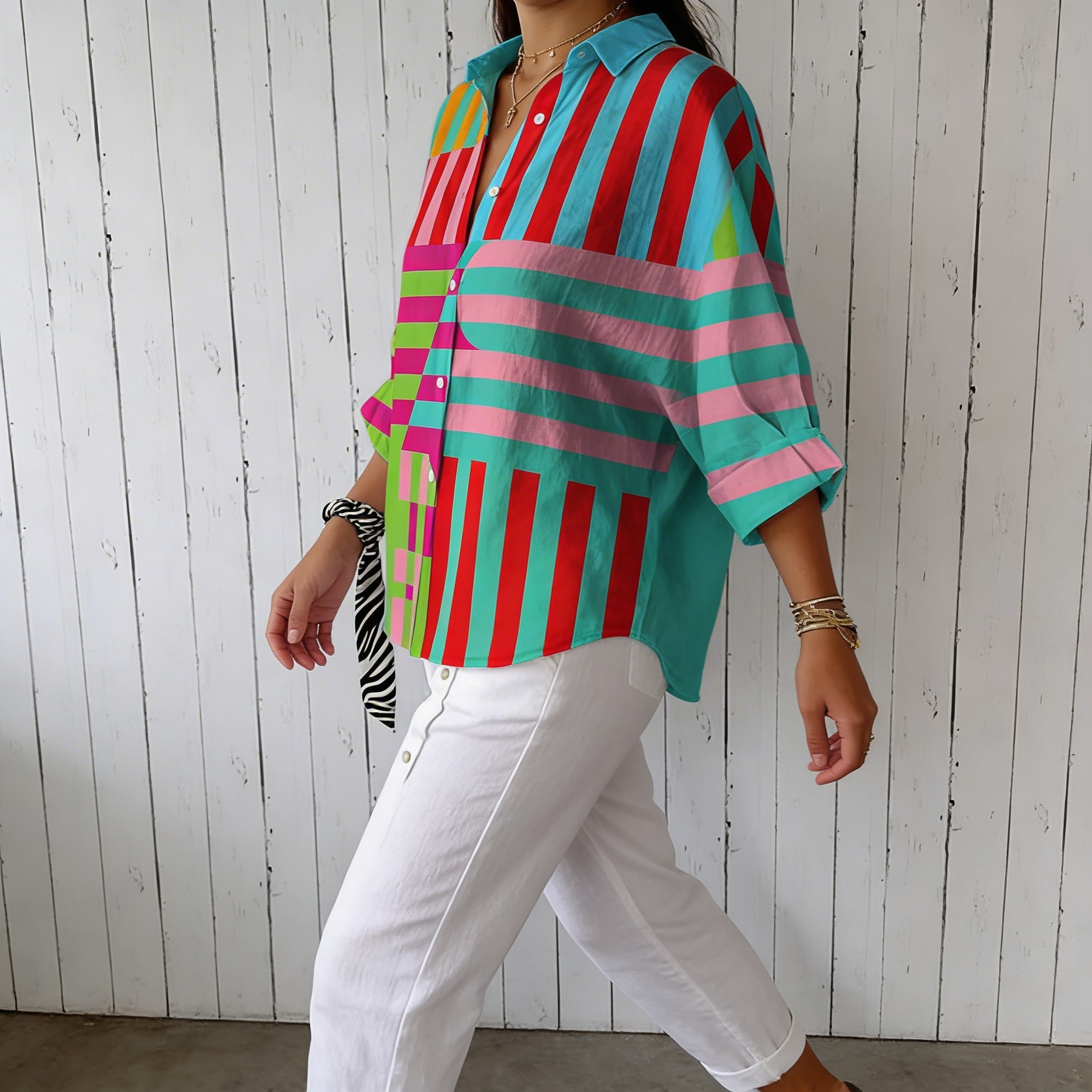Nanna | Blusa alegre con rayas expresivas