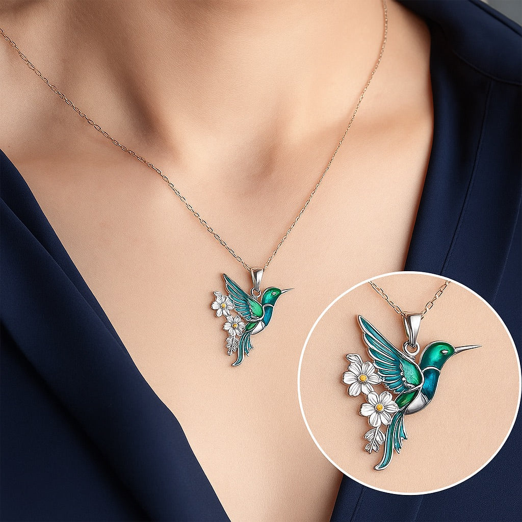 Hermosa Collar de Colibrí con Aretes de Regalo – Oferta por Tiempo Limitado