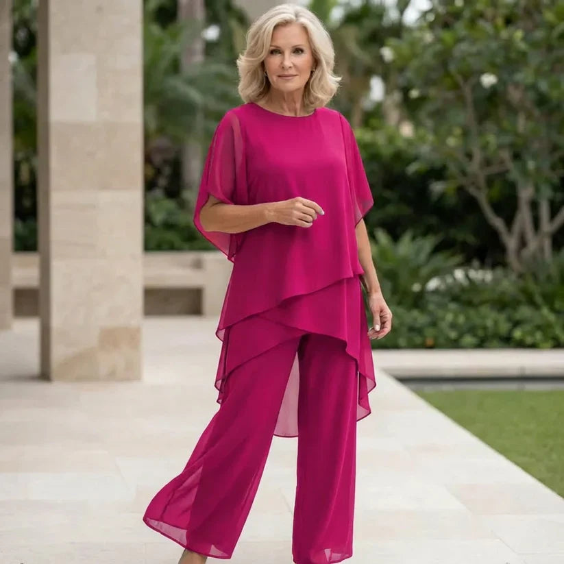 Iris | Conjunto — blusa asimétrica y pantalón wide leg