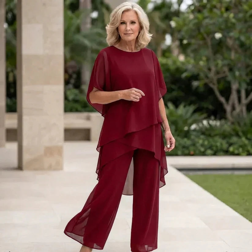 Iris | Conjunto — blusa asimétrica y pantalón wide leg