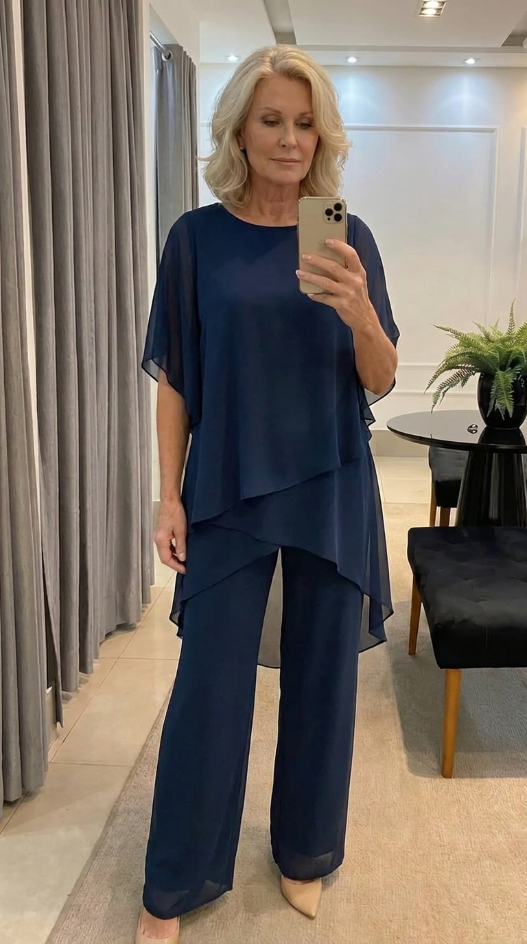 Iris | Conjunto — blusa asimétrica y pantalón wide leg