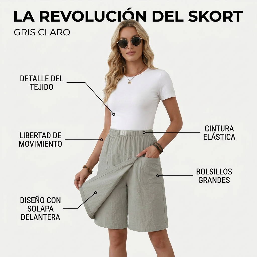 Valeria | Falda deportiva cruzada con bolsillos