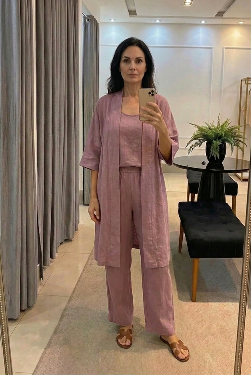 Isabela | Conjunto elegante de tres piezas con tejido transpirable