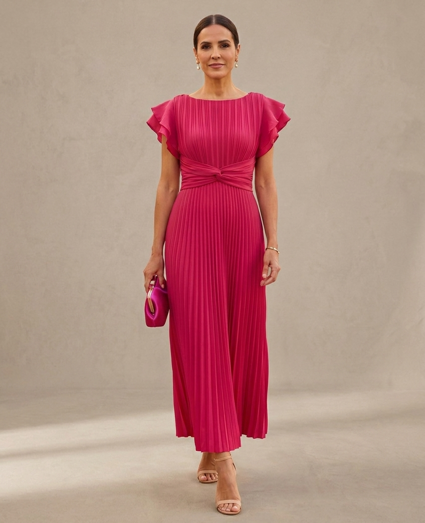 Paloma | Vestido maxi plisado de gala