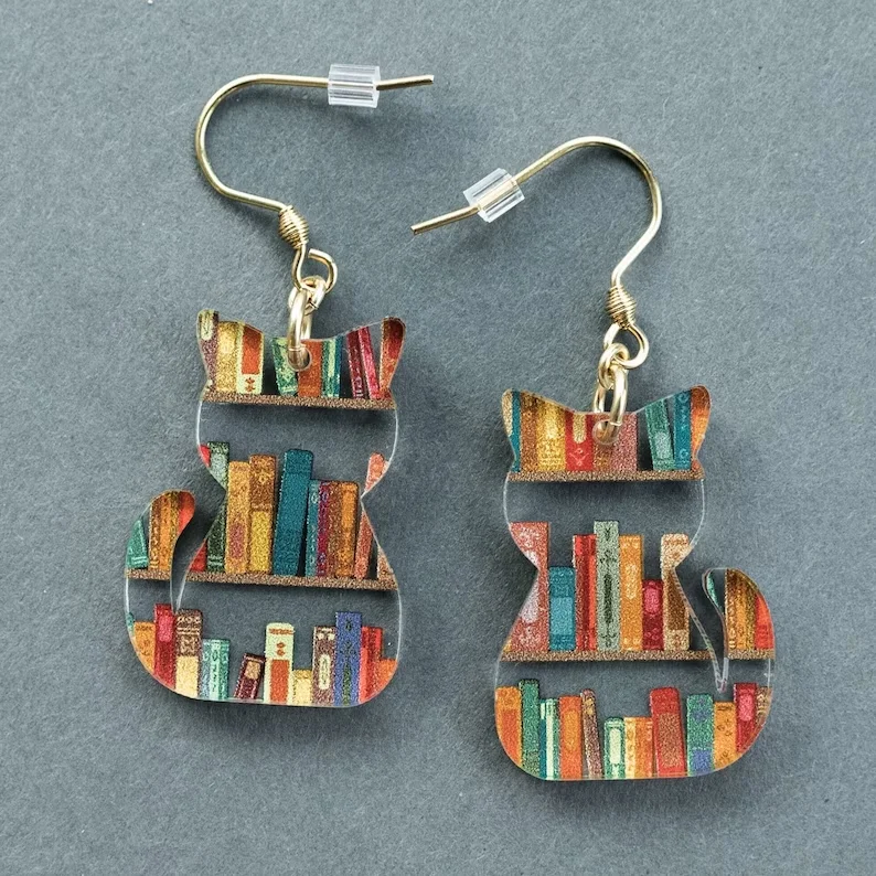 Pendientes de Gato Coloridos Vintage