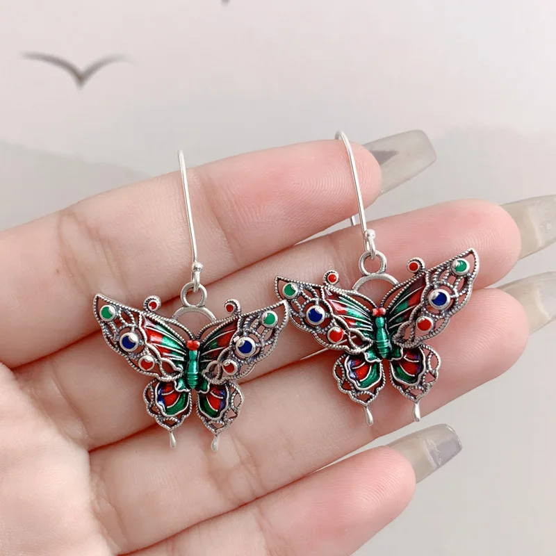 Pendientes de Mariposa Vintage Coloridos