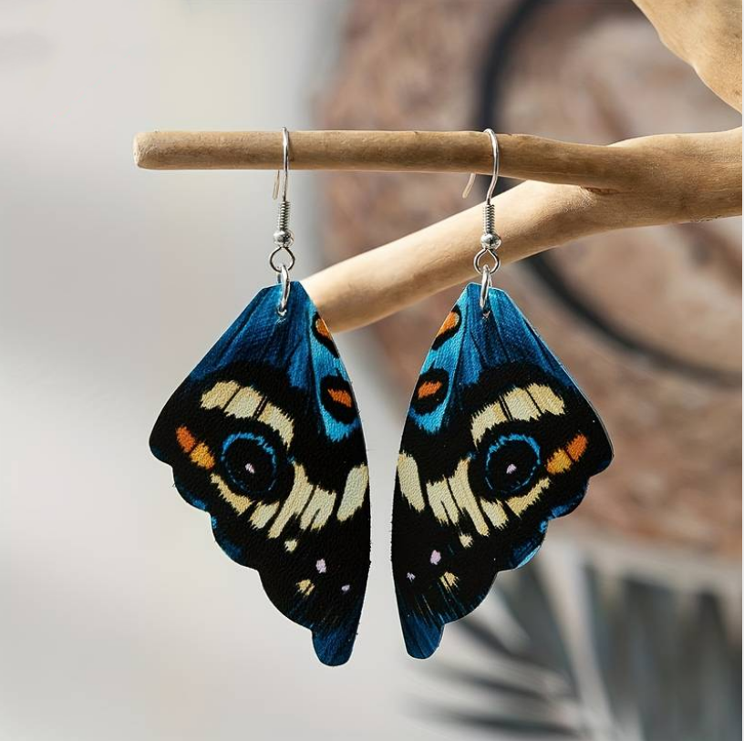 Pendientes de Alas de Mariposa Exóticas Vintage