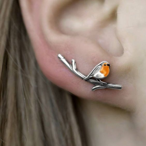 Pendientes de Plata Vintage Birdie