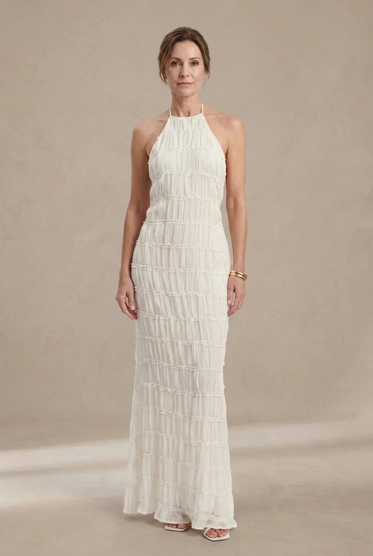 Ángela | Vestido maxi elegante de verano con cuello halter