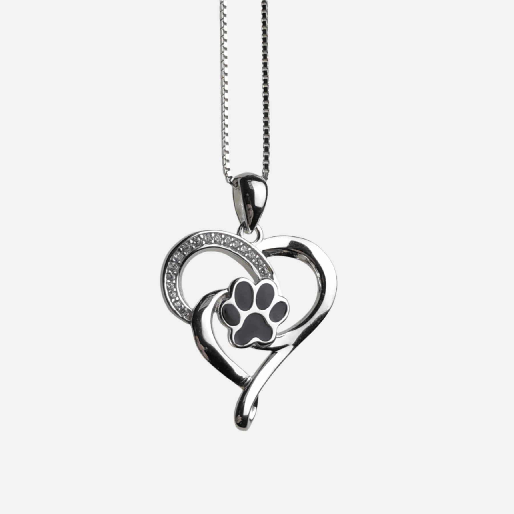 Collar de Infinito de Acero Inoxidable con Corazón y Patita