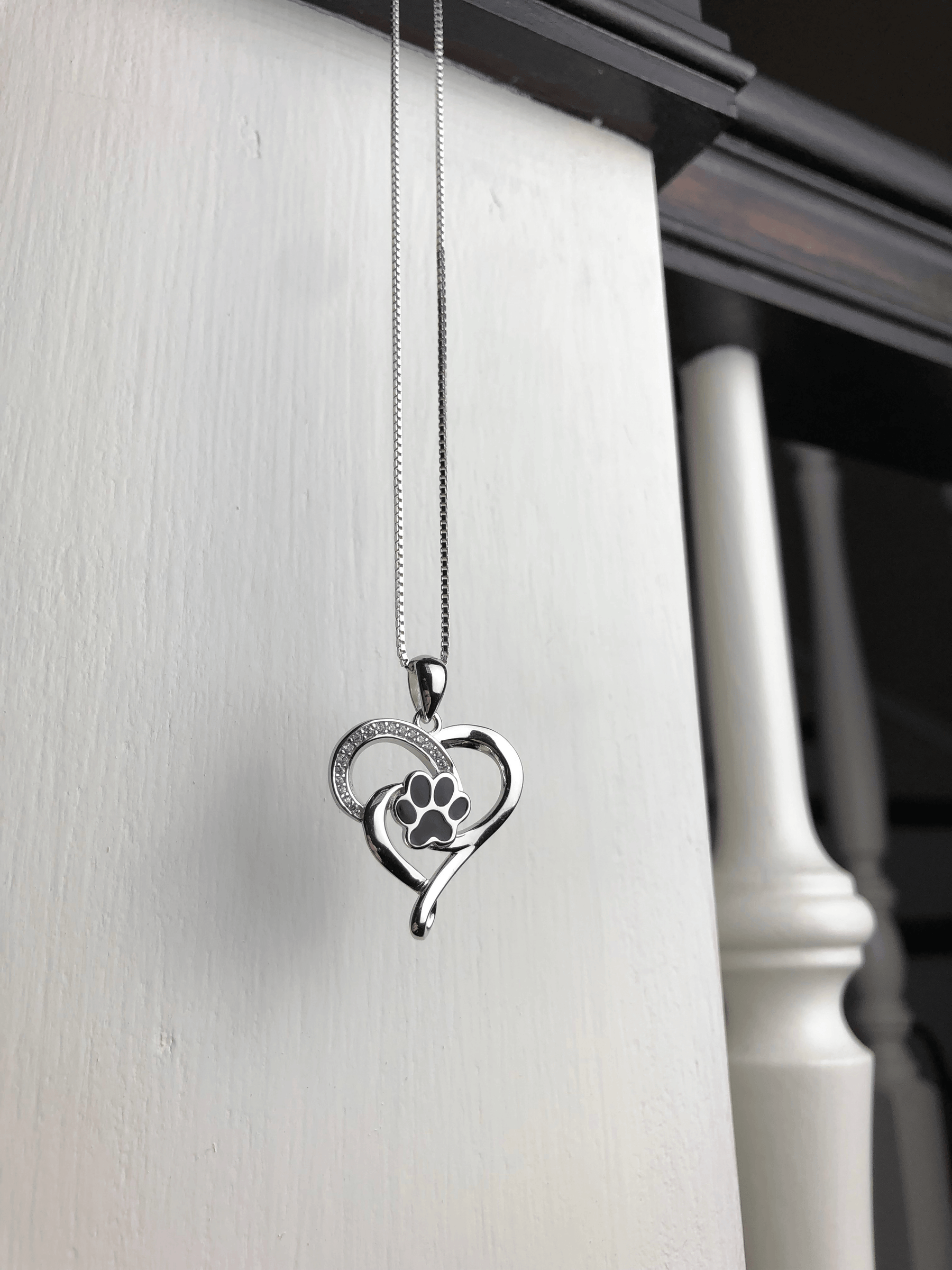 Collar de Infinito de Acero Inoxidable con Corazón y Patita