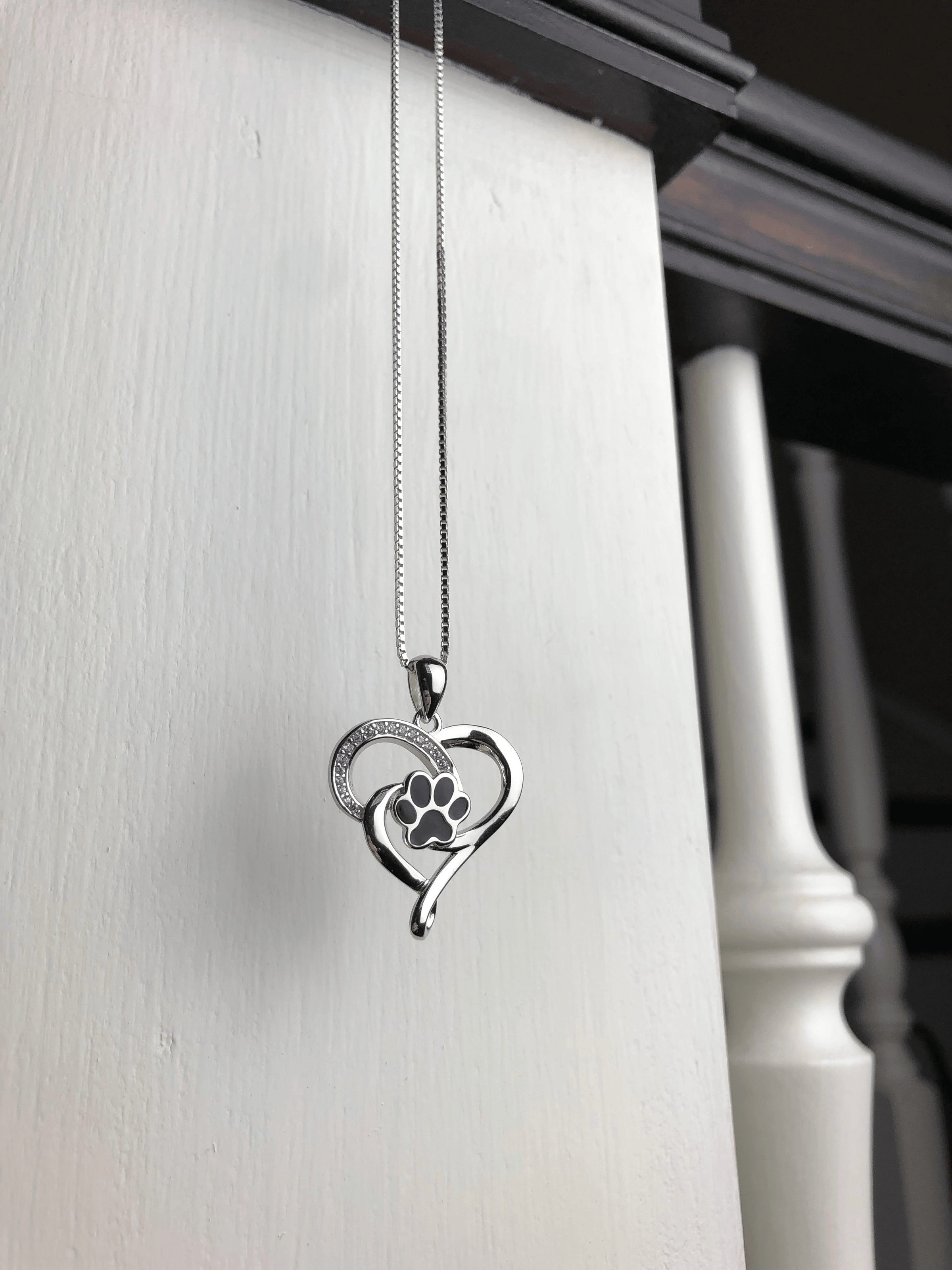 Collar de Infinito de Acero Inoxidable con Corazón y Patita