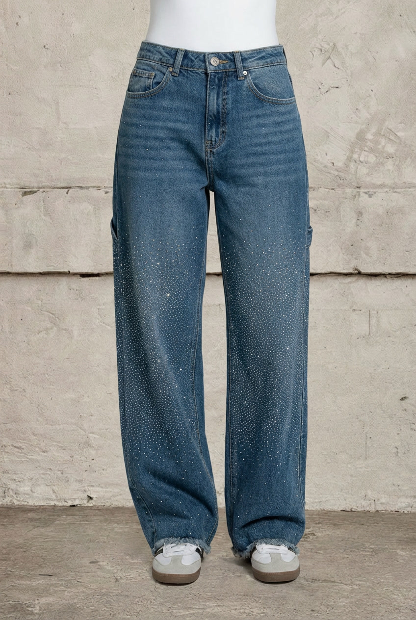 Nova | Jeans balloon con efecto brillante