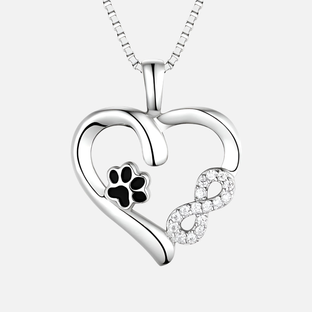 Collar de Patas y Corazón con Charm de Infinito