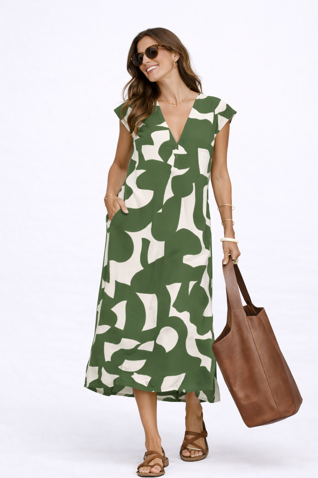 Camelia | Vestido midi fluido con estampado vibrante