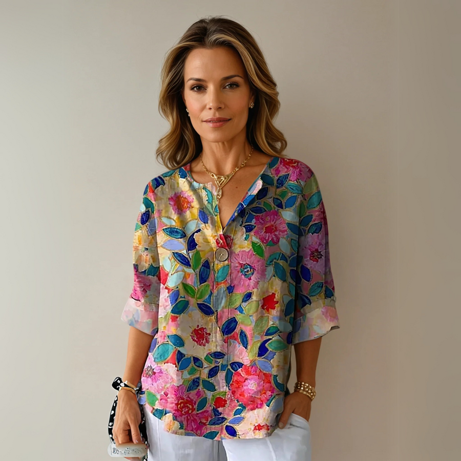Lucía | Blusa estampada con escote en V