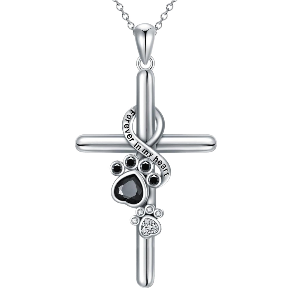 Collar de Patita y Cruz de Plata Esterlina 925