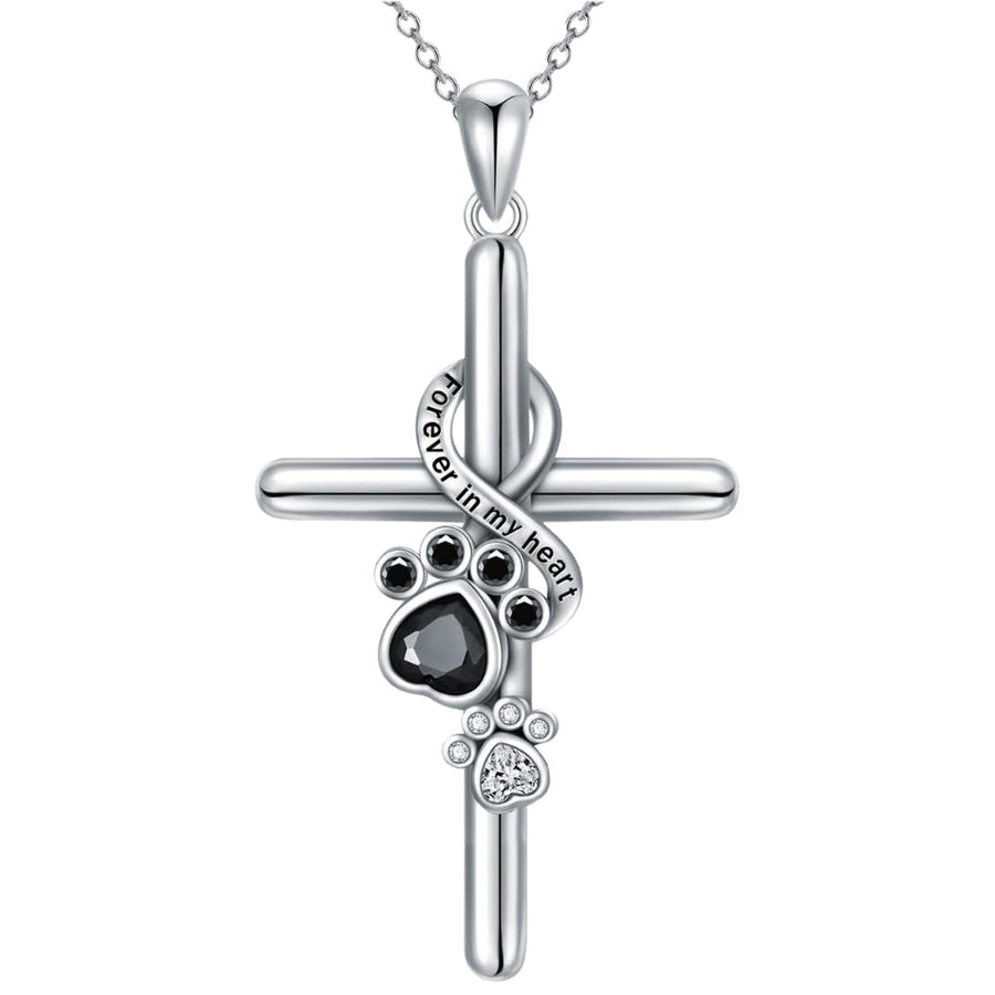 Collar de Patita y Cruz de Plata Esterlina 925